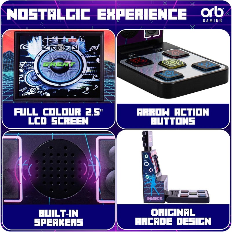 Thumbs Up أورب - آلة أركيد رقص أصابع ميني، 19 أغنية مدمجة، 4 مستويات صعوبة، ألعاب أركيد ريترو 8-بت، شاشة ملونة كاملة 2.5 بوصة، لوحات لمس عصا التحكم 5 اتجاهات، تحكم في الصوت - Image 3